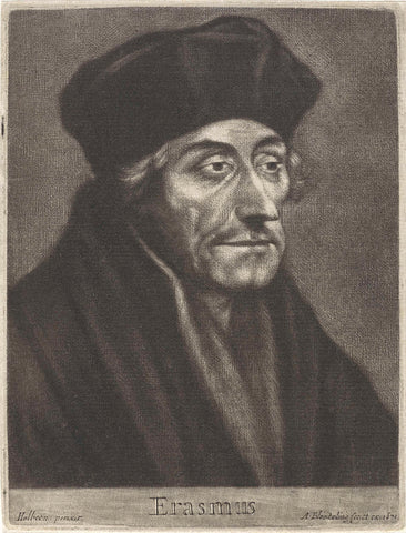 Portrait desiderius Erasmus, Abraham Bloteling, 1671 Canvas Print