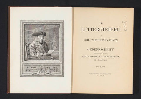 Joh's type foundry. Enschedé and Sons memoir on the occasion of its one hundred and fifty-year anniversary on 9 March 1893, Joh. Enschedé and Sons, c. 1893 Canvas Print