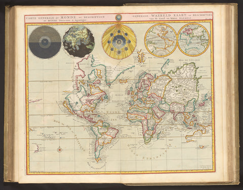 World map, Dirk Janszoon van Santen, 1700 Canvas Print