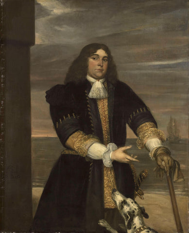 Jan van Gelder (1647-73), Naval Captain, Stepson or Michiel Adriaensz de Ruyter, Jan Andrea Lievens, 1668 Canvas Print