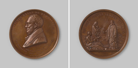 Jacobus Baart de la Faille, fifty years professor of medical science in Groningen, medal donated by his friends, David van der Kellen (1804-1879), 1867 Canvas Print