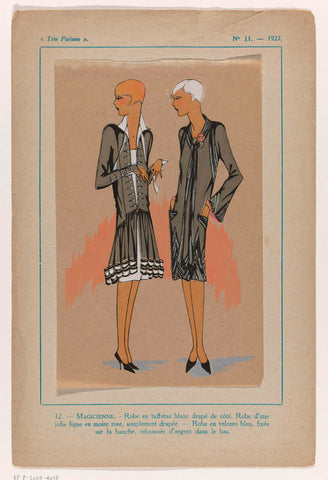 Très Parisien, 1927, No. 11 : 12.-Magicienne.-Robe en taffetas (...), anonymous, 1927 Canvas Print