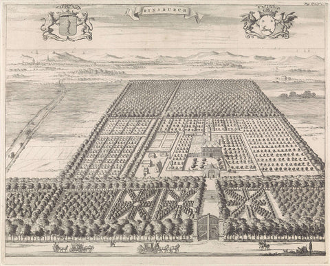 View of the country estate Rijnsburg, Jan Luyken, 1696 Canvas Print