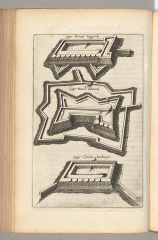 Three types of strongholds, 1624-1625, anonymous, 1625 - 1626 Canvas Print