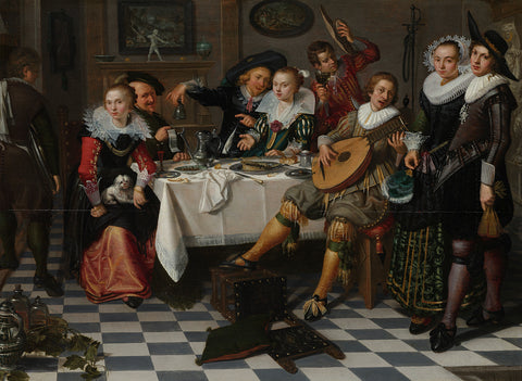 Merry Company, Isack Elyas, 1629 Canvas Print