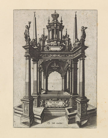 Freestanding square well, Johannes or Lucas van Doetechum, c. 1574 Canvas Print