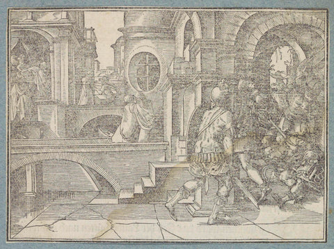 Antigonus in a vault murdered by the bodyguard of his brother Aristobulus, Christopher of Shechem (I), 1574 Canvas Print