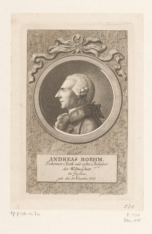 Portret van Andreas Böhm, Daniel Nikolaus Chodowiecki, 1784 Canvas Print