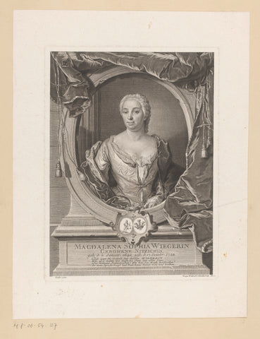 Portrait of Magdalena Sophia Wieger, Georg Friedrich Schmidt, 1738 - 1775 Canvas Print