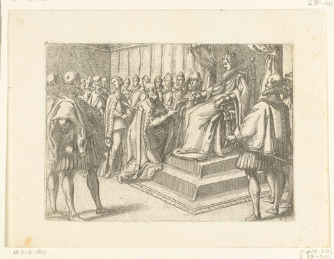 Margaret of Austria receives thanks from the Polish king, Jacques Callot, 1612 Canvas Print