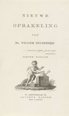 Title page of Willem Bilderdijks Nieuwe Oprakeling, 1832, Elisabeth Barbara Schmetterling, 1832 Canvas Print