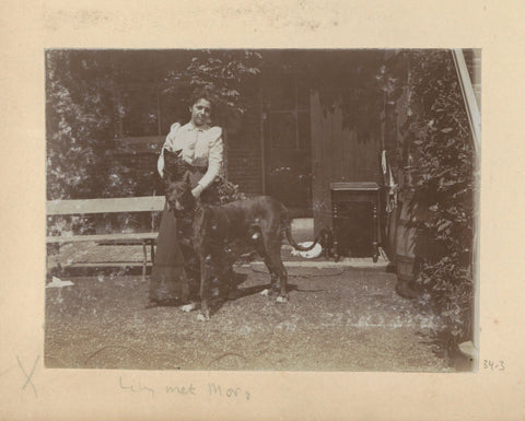 Lily Holle with dog Moro, Hendrik Herman van den Berg, in or after 1890 - in or before 1894 Canvas Print