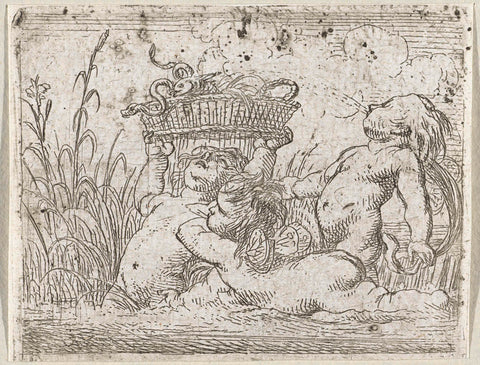 Three putti in the water, Cornelis Schut (I), 1618 - 1655 Canvas Print