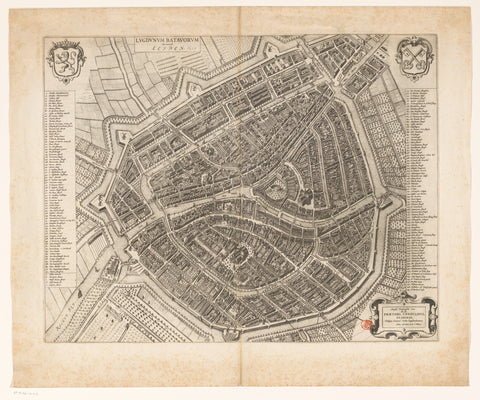 Map of Leiden, anonymous, 1652 Canvas Print