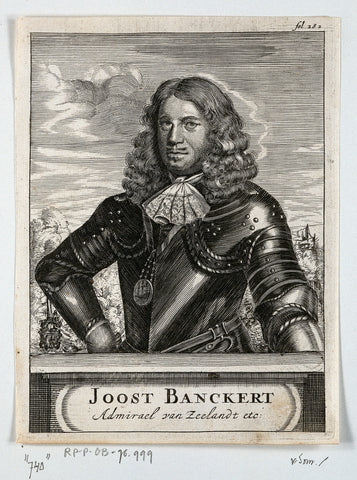 Portrait of Joost Banckert, anonymous, 1683 Canvas Print