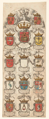 Design for stained-glass window 4 donated by the College ter Admiraliteit tot Amsterdam, Pieter Jansz., 1666 - 1669 Canvas Print