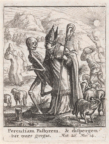 The Bishop and Death, Wenceslaus Hollar, c. 1680 Canvas Print