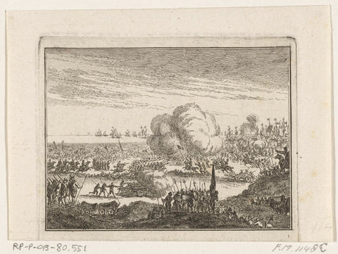 Battle of Nieuwpoort, 1600, Simon Fokke, 1725 - 1784 Canvas Print