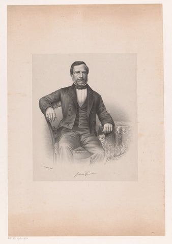 Portret van J.M. (Jacobus Marinus) van Gent, Jacobus Hermanus Otterbeek, 1849 - 1863 Canvas Print