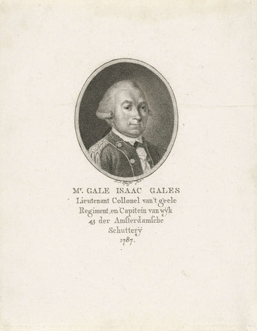 Portret van Gale Isaac Gales, François Joseph Pfeiffer (I), 1787 Canvas Print