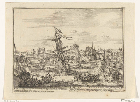 Battle of Cape la Hogue, 1692, anonymous, 1695 Canvas Print