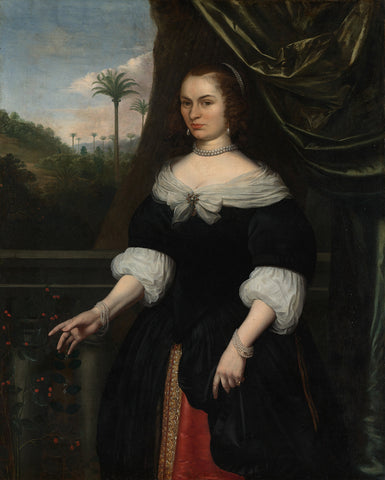 Portrait of Dina Lems, Wife of Jan Valckenburgh, Daniel Vertangen, c. 1660 Canvas Print