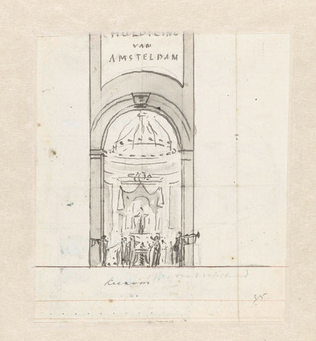 Design for decoration on the felix meritis building with Tribute of Amsterdam, Jurriaan Andriessen, 1806 Canvas Print