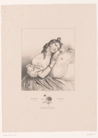 Scabiosa and regret, Achille Devéria, 1831 - 1832 Canvas Print