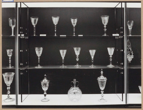 Display case with Dutch glass from the 18th century, 1962 Canvas Print