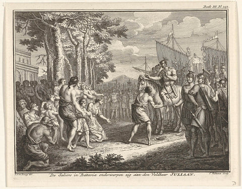 Salische Franken submit to Julianus, 358, Jacob Folkema, 1749 - 1759 Canvas Print