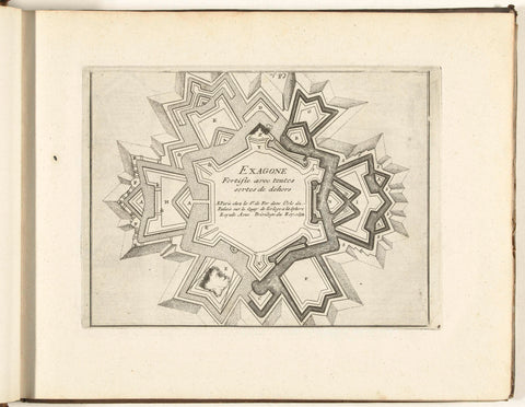 Application of the hexagon in the fortification, 1726, Laurens Scherm, 1726 Canvas Print