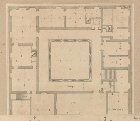 Plan of the first floor of the Palazzo Doria-Spinola in Genoa, Nicolaes Ryckmans, 1622 Canvas Print