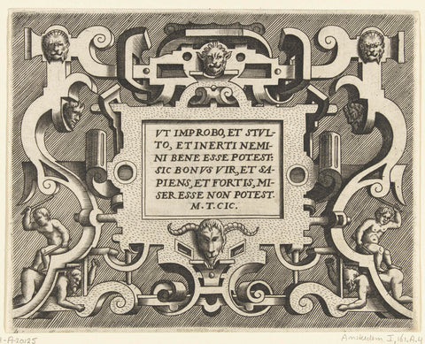 Cartouche with a quote from Cicero, Frans Huys, 1532 - 1562 Canvas Print