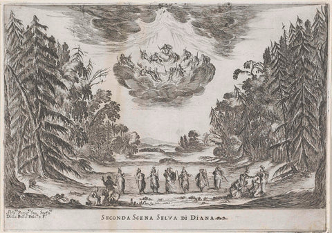 Second scene: Diana forest, Stefano della Bella, 1637 Canvas Print