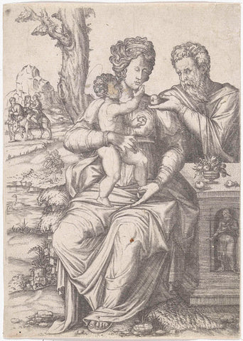 Rest on the Flight into Egypt, Lambertus Suavius (attributed to), 1520 - 1567 Canvas Print