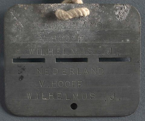 Identity plate of Wim van Hooff, prisoner of war in Stalag IVB in Mühlberg on the Elbe, Dutch army, 1938 Canvas Print