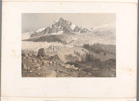 View of the Bossons Glacier in the Chamonix Valley, Eugène Cicéri, 1859 Canvas Print