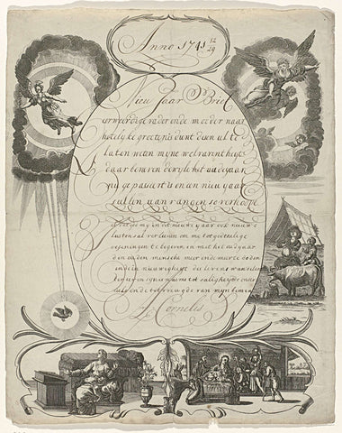 New Year's letter 1741, anonymous, 1741 Canvas Print