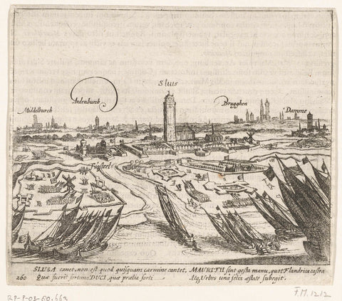 Maurits verovert Sluis, 1604, Simon Frisius, 1613 - 1615 Canvas Print