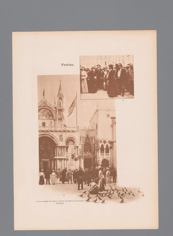 Two images of the group of tourists of the Revue générale des Sciences on St. Mark's Square in Venice, anonymous, c. 1893 - in or before 1898 Canvas Print