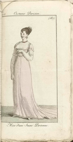 Journal des Dames et des Modes, Costume Parisien, 1805, Year 13 (587) Mise d'une Jeune Personne, anonymous, 1805 Canvas Print