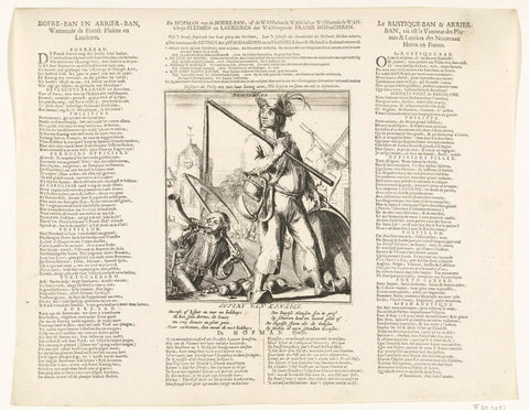 Cartoon on the French peasant soldiers, 1706, anonymous, 1706 Canvas Print