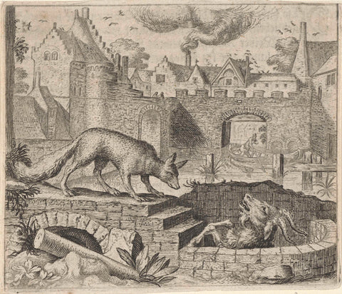 Fable of the Fox and the Goat, Aegidius Sadeler, 1608 Canvas Print