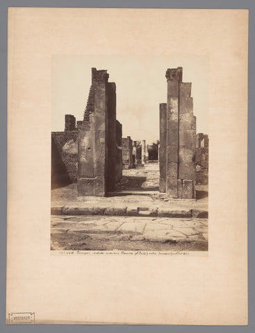 Remains of the Casa di Pansa in Pompeii, Italy, Giorgio Sommer (attributed to), 1857 - 1875 Canvas Print