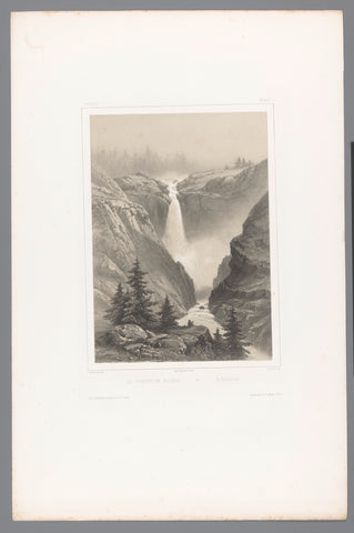 View of the Rjukanfossen, Louis-Julien Jacottet, 1851 Canvas Print