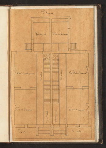 Floor plan of a house, Willem Springer jr., c. 1864 Canvas Print