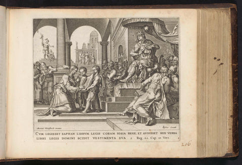 King Josiah tears his clothes at the hearing of the law, anonymous, 1646 Canvas Print