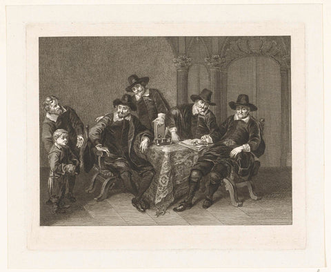 The Regents of the Leprozenhuis, 1649, Reinier Vinkeles (I), 1769 Canvas Print