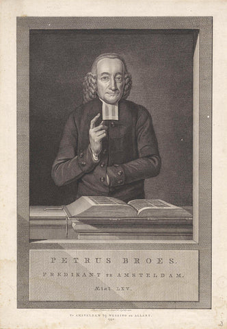 Portrait of Petrus Broes, Reinier Vinkeles (I), 1792 Canvas Print