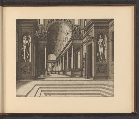 View in a church with statues of Apollo and Melpomene, John or Luke of Doetechum, 1563 Canvas Print